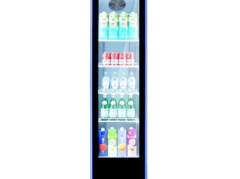 GoodFood Шафа холодильна для напоїв BC380NBW2LEDBLUE чорна-біла