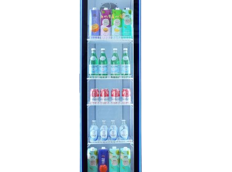 GoodFood Шафа холодильна для напоїв BC310NBW2LEDBLUE чорна-біла