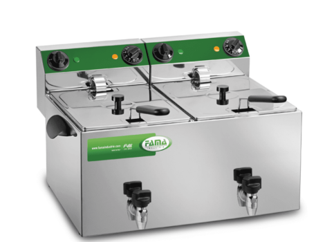 ФРИТЮРНИЦЯ ПОДВІЙНА FAMA MFR280R З КРАНОМ 8+8 Л