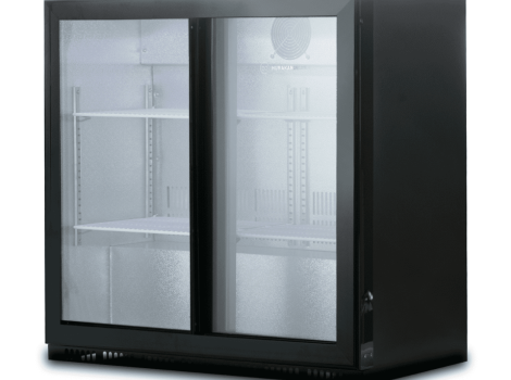ШАФА БАРНА ХОЛОДИЛЬНА HURAKAN HKN-DB205S НА 200 Л, СКЛЯНІ РОЗСУВНІ ДВЕРІ 865 ММ +безкоштовна доставка