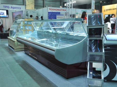 Вітрина холодильна з гнутим склом VGL130  (+2...+8 )1300х1120х1250