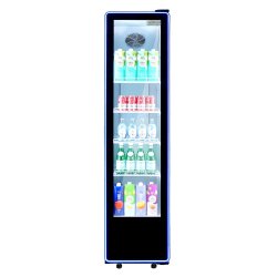 GoodFood Шафа холодильна для напоїв BC380NBW2LEDBLUE чорна-біла