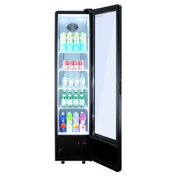 GoodFood Шафа холодильна для напоїв BC380NBW2LEDBLUE чорна-біла